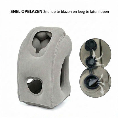 Opblaasbaar ergonomisch reiskussen – Compact en draagbaar nekkussen voor vliegtuig, trein en auto