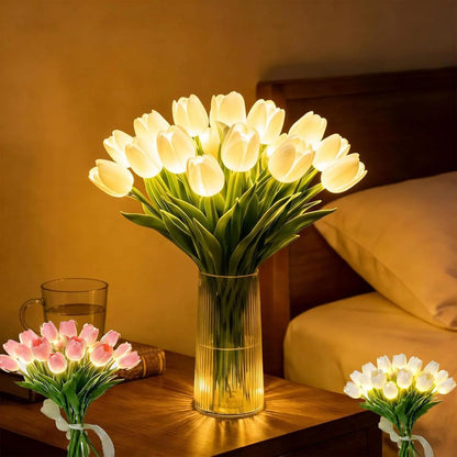 Romantische LED Tulpenlamp - Sfeervol Nachtlampje - Kunstbloemen met Licht - Decoratie