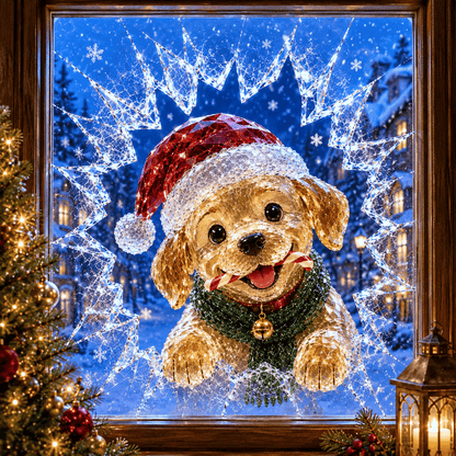 3D-kerststickers met gebroken glas-effect