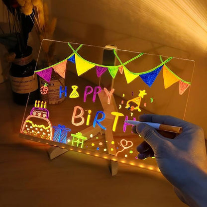 DoodleGlow™ Magisch LED Tekenbord - Lichtgevend Tekentablet voor Kinderen (Incl. Stiften & Sjablonen)