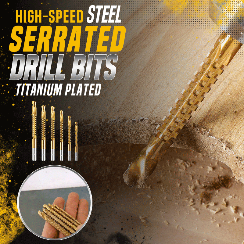 Titanium gecoate spiraalborenset – 6 maten, 2-in-1 boren en zagen