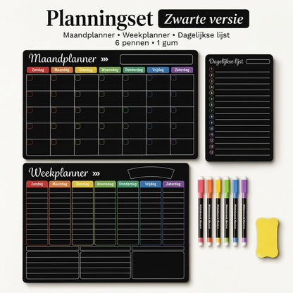 Magnetische familieplanner – Maand-, week- en dagplanning