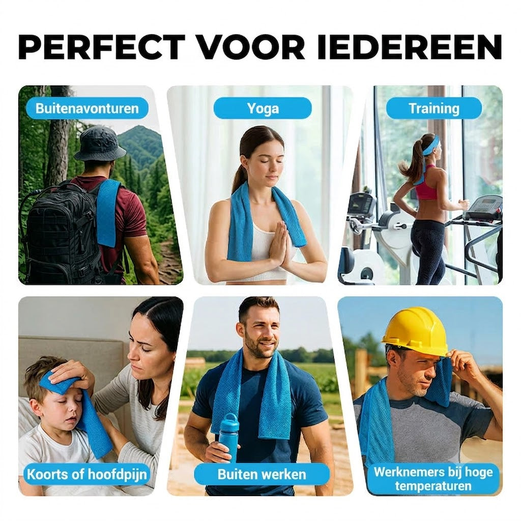 Altijd en overal direct afkoelen – Snelkoelende Sporthanddoek