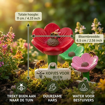 Bloemvormige bijendrinker – kleurrijke drinkplaats in de tuin