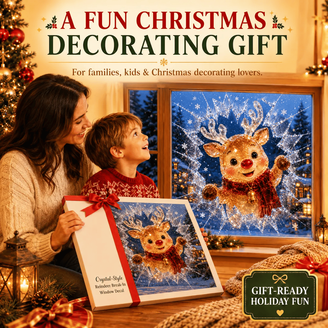 3D-kerststickers met gebroken glas-effect
