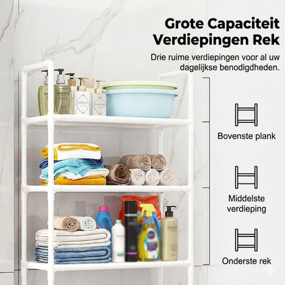Opbergrek voor Badkamer en Wasruimte – Zonder Boren