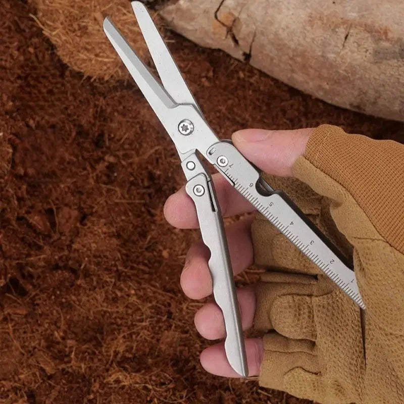Opvouwbare Rvs Mini Schaar - Draagbare Tool voor Outdoor & Camping