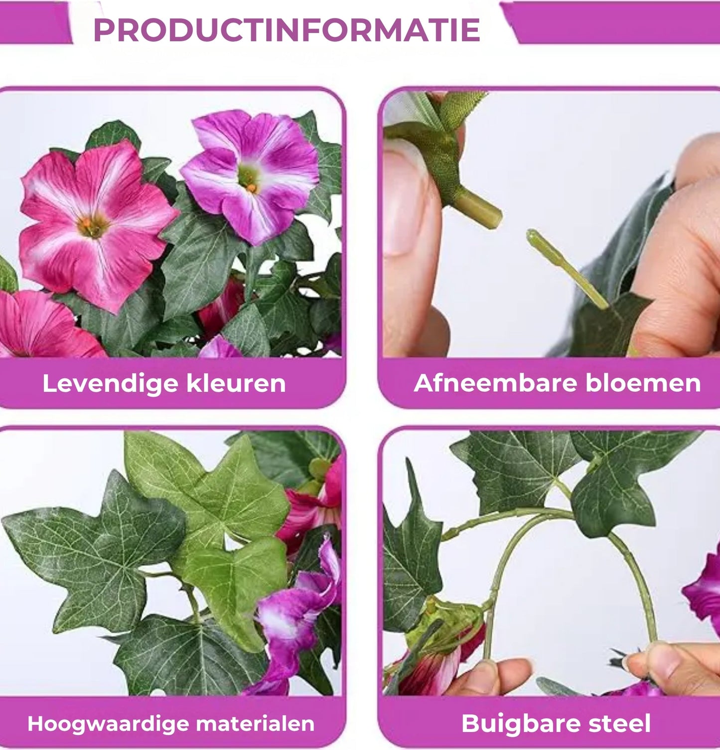 Levensecht Kunst Petunia Boeket – Voor Binnen en Buiten