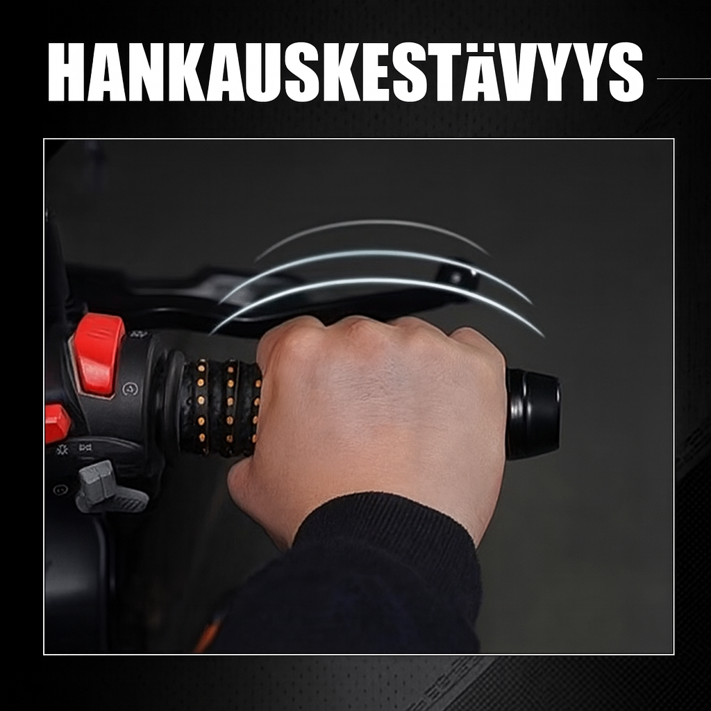Ergonomiset moottoripyörän kahvat painepisteprofiililla