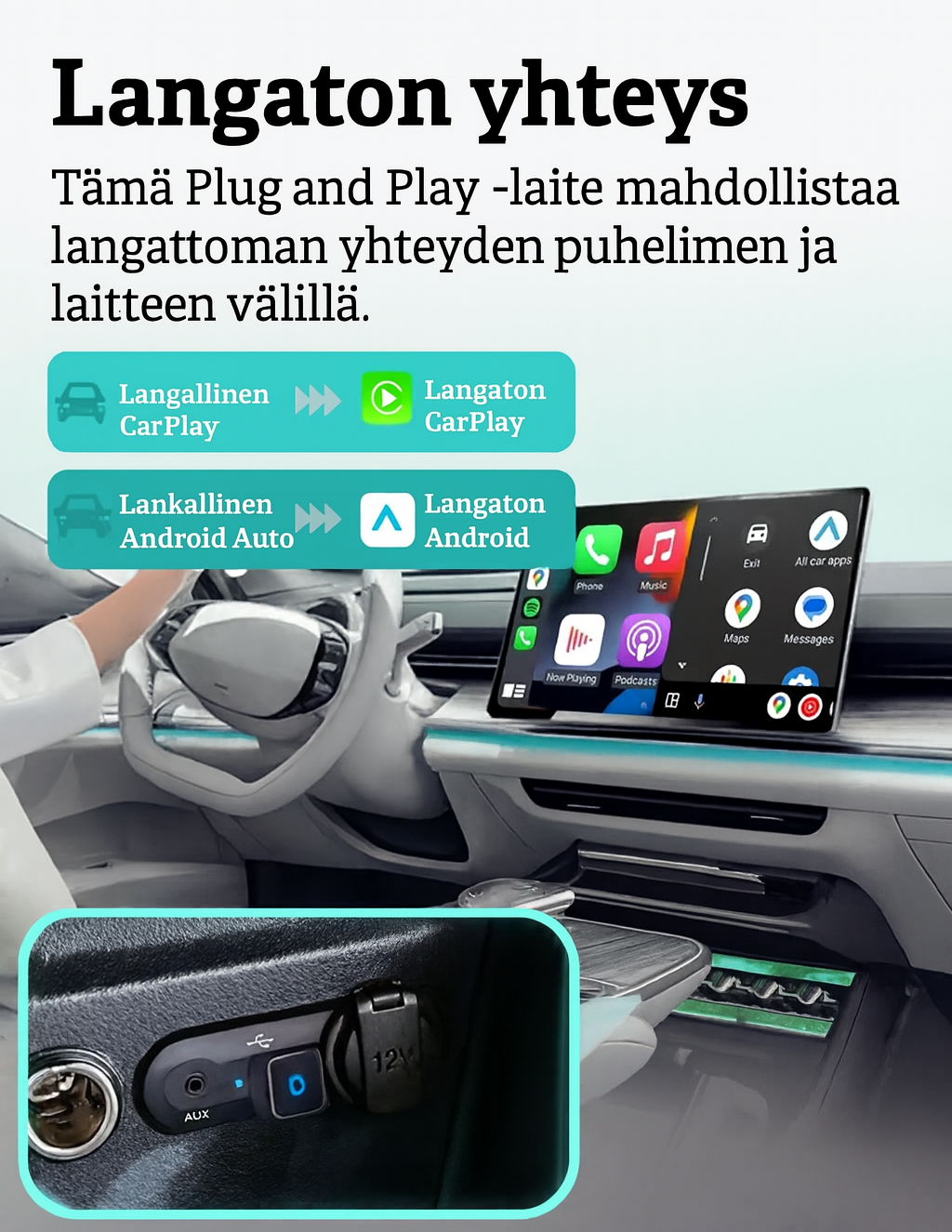 Ultra Cube – Langaton sovitin CarPlaylle ja Android Autolle