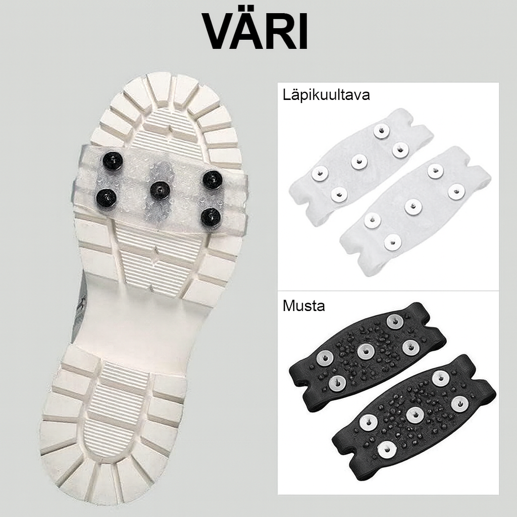 Liukuesteiset kengänpiikit, joissa on 5 nastaa