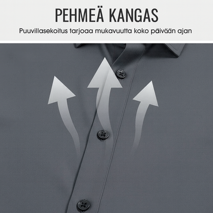 Yksivärinen miesten pitkähihainen kauluspaita