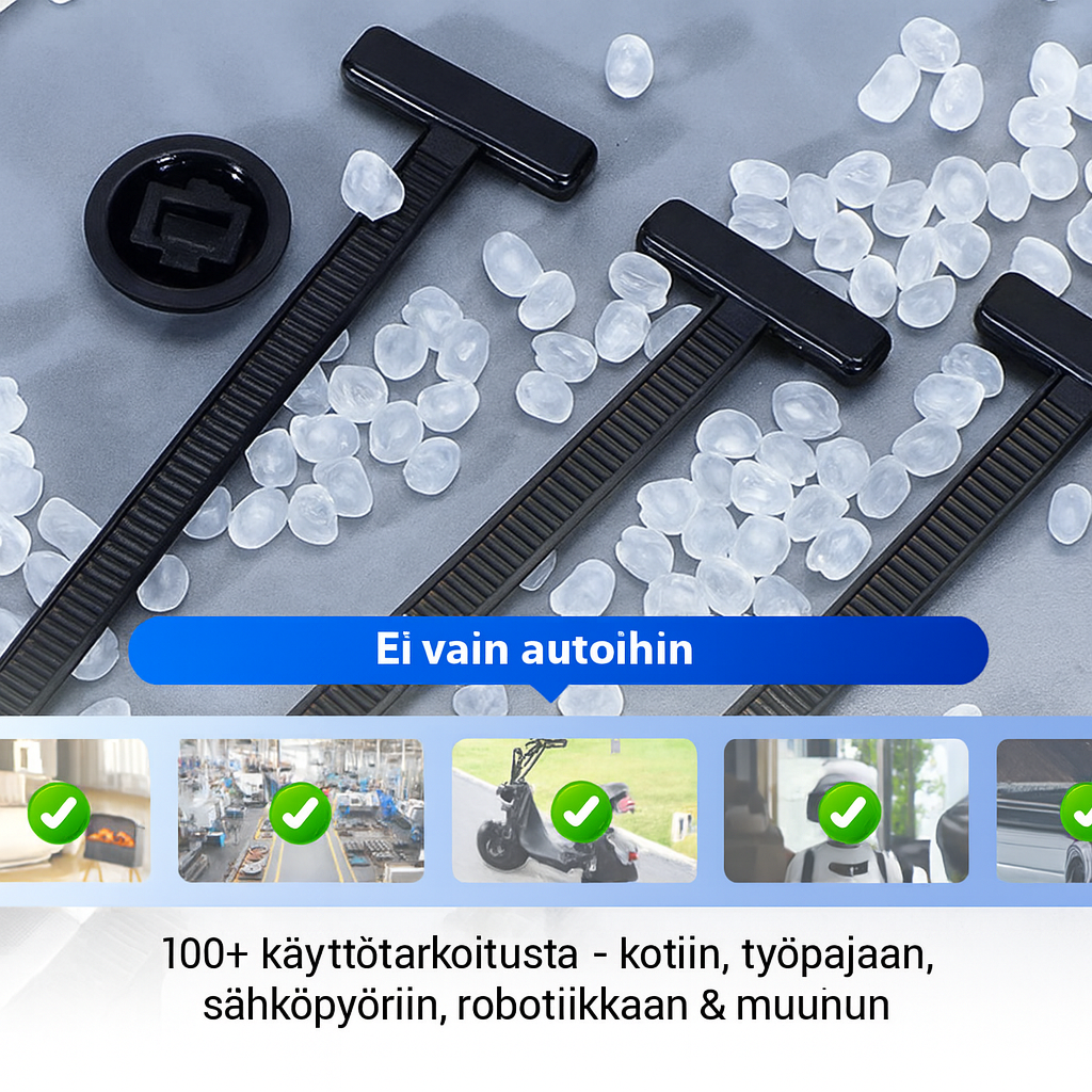 Uudelleenkäytettävät nyloniset kaapelinsiteet – 50 kappaleen setti