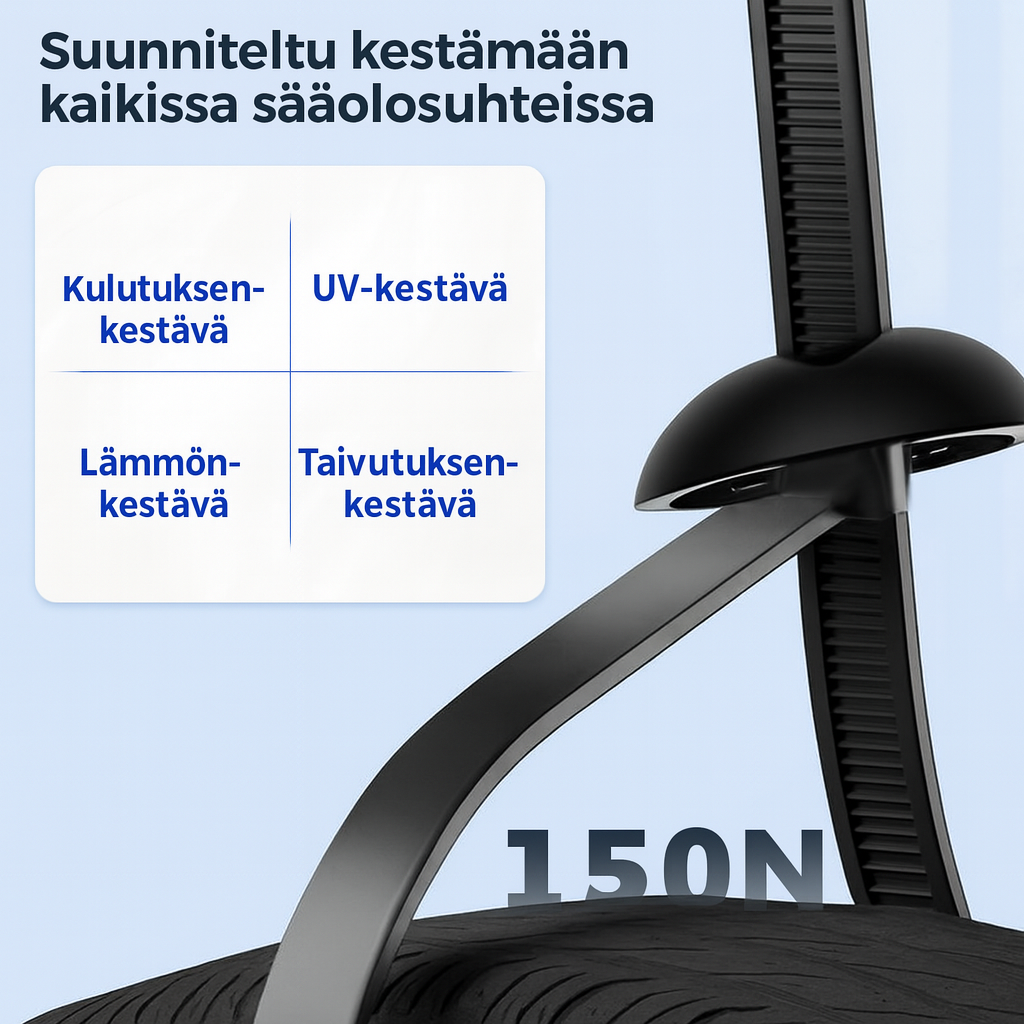 Uudelleenkäytettävät nyloniset kaapelinsiteet – 50 kappaleen setti