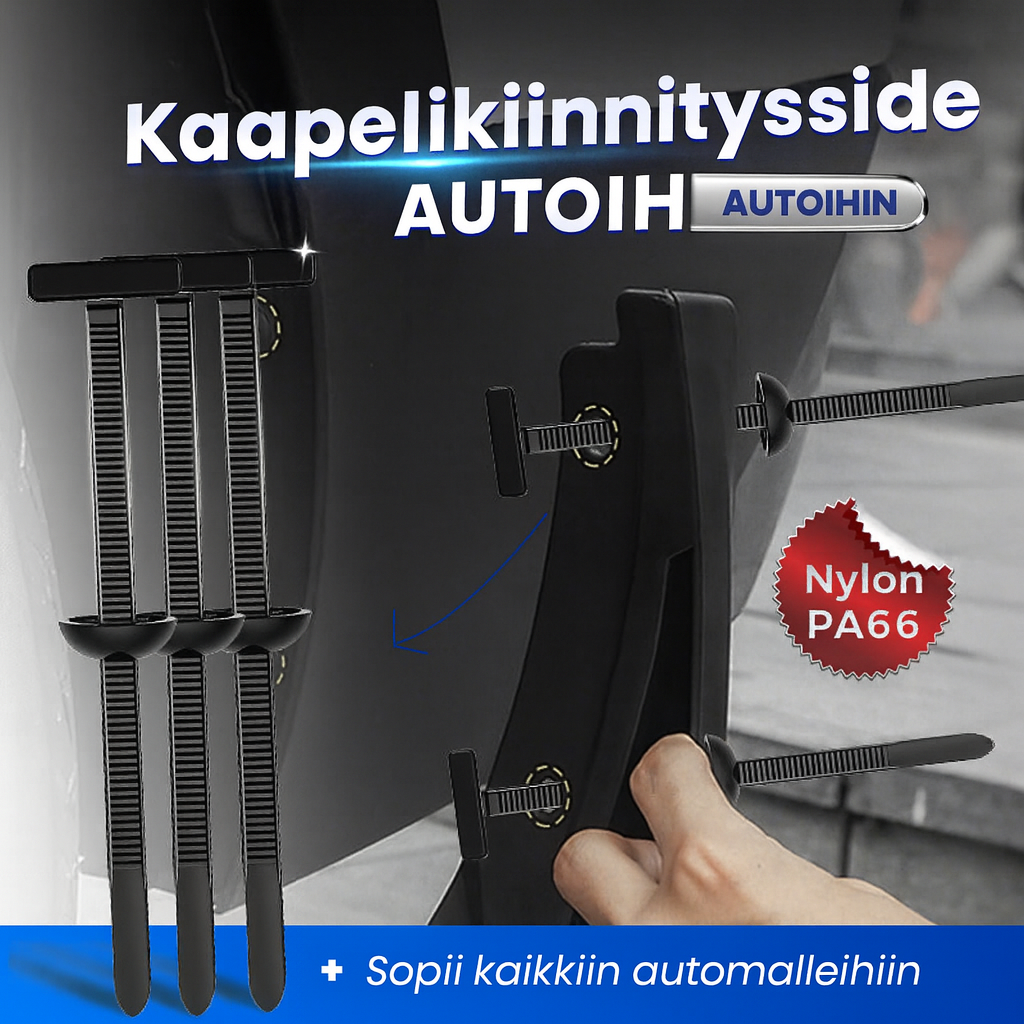 Uudelleenkäytettävät nyloniset kaapelinsiteet – 50 kappaleen setti