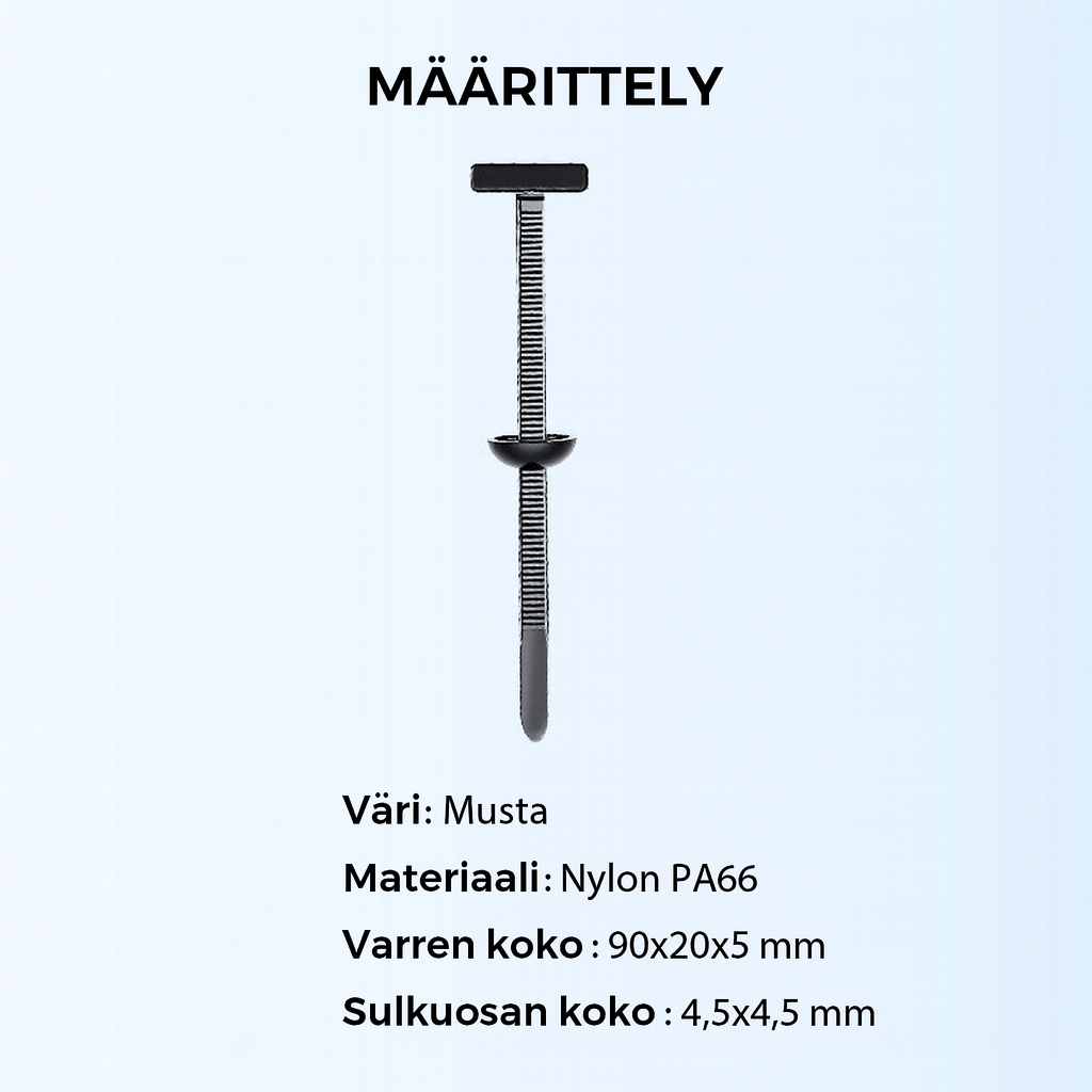 Uudelleenkäytettävät nyloniset kaapelinsiteet – 50 kappaleen setti