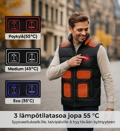 Ladattava lämmitettävä liivi (USB-liitännällä)