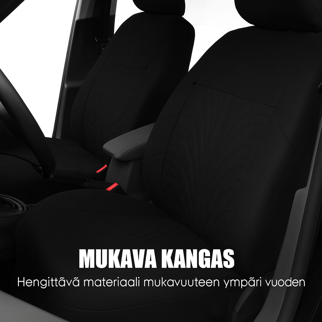 Kestävä auton istuinsuojasetti (renkaan kulutuspinnan näköinen)