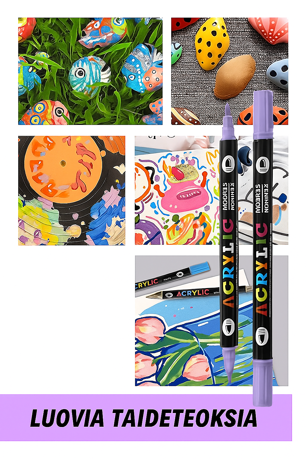 Akryylimaalitussit, joissa on kaksipäinen kärki