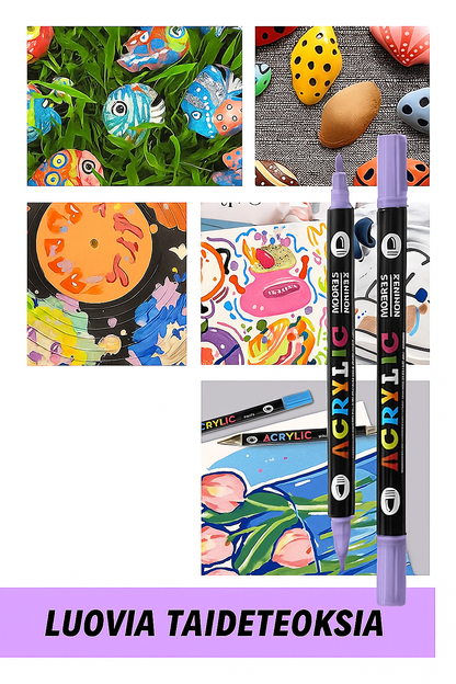 Akryylimaalitussit, joissa on kaksipäinen kärki