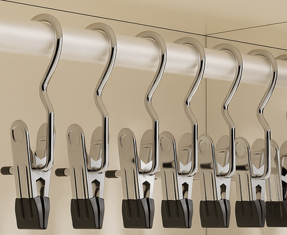 Ruostumattomat pyykkipojat – 12 kestävän klipsin setti