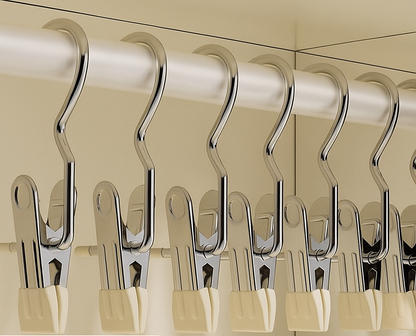 Ruostumattomat pyykkipojat – 12 kestävän klipsin setti