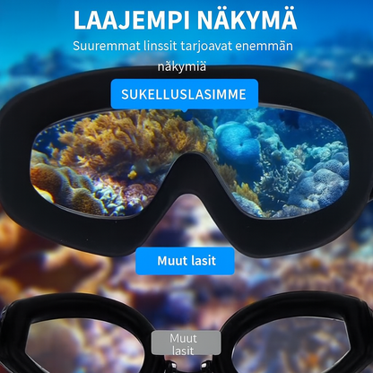 Vuotamaton uimalasit korvatulpilla