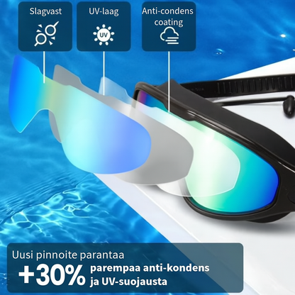 Vuotamaton uimalasit korvatulpilla