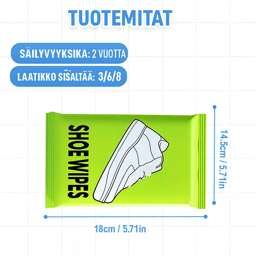 Nopeasti puhdistavat kenkäliinat – 1 setti (3 kappaletta)