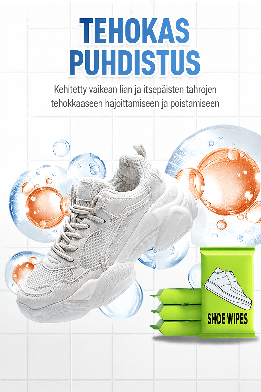 Nopeasti puhdistavat kenkäliinat – 1 setti (3 kappaletta)