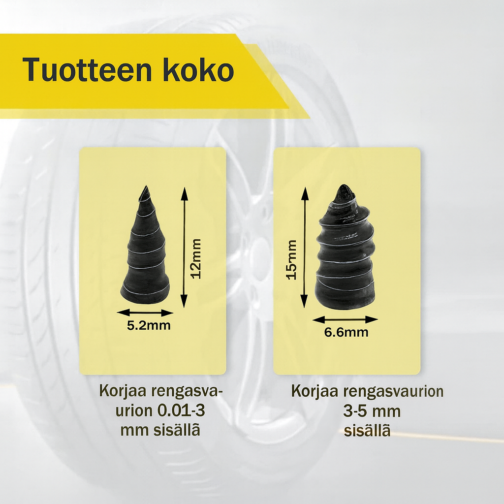 Tyhjiömäiset renkaanpaikkauskumitapit