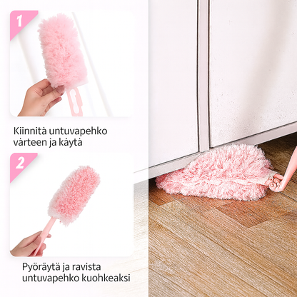 Taitettava ja pestävä pölyhuiska pintojen puhdistukseen