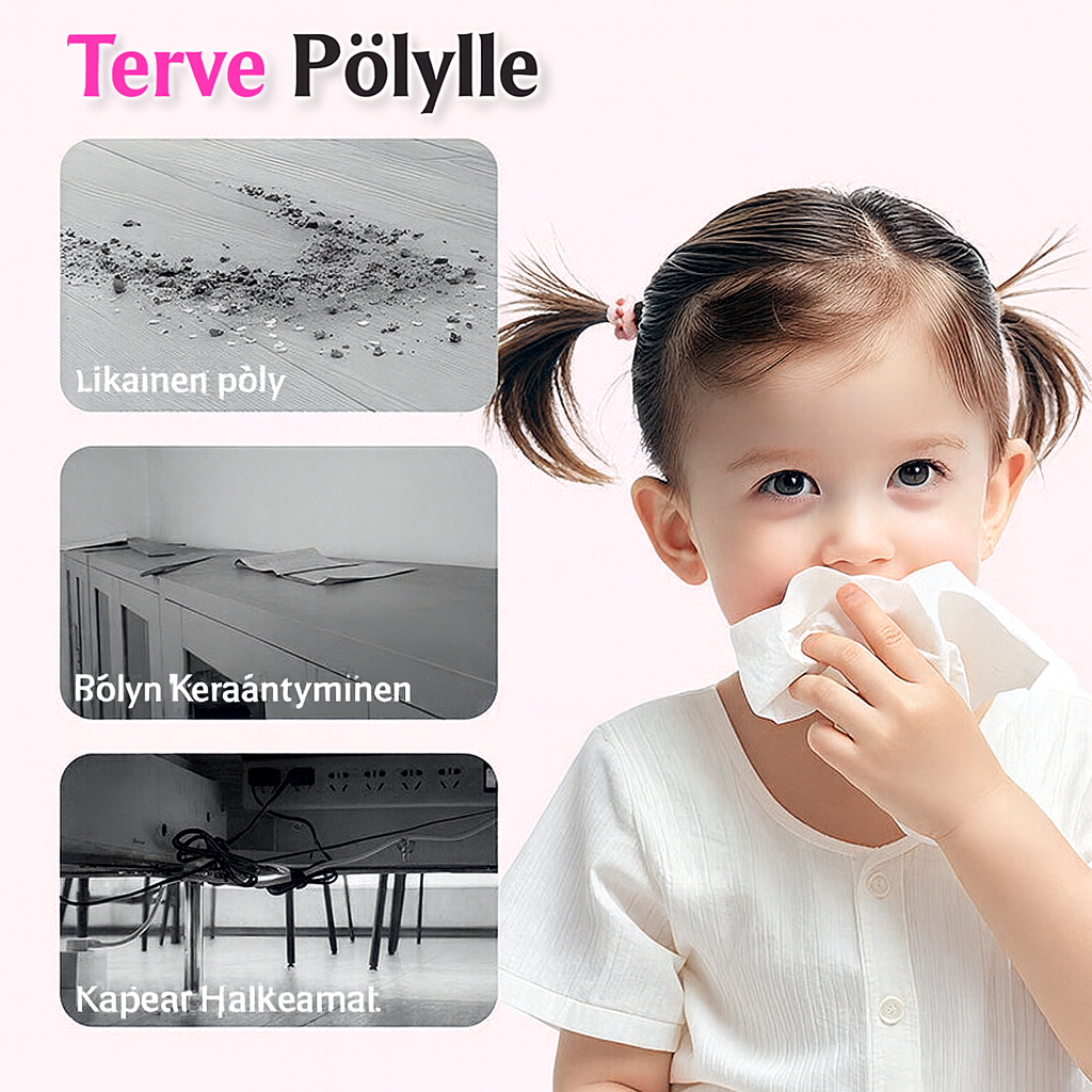 Taitettava ja pestävä pölyhuiska pintojen puhdistukseen