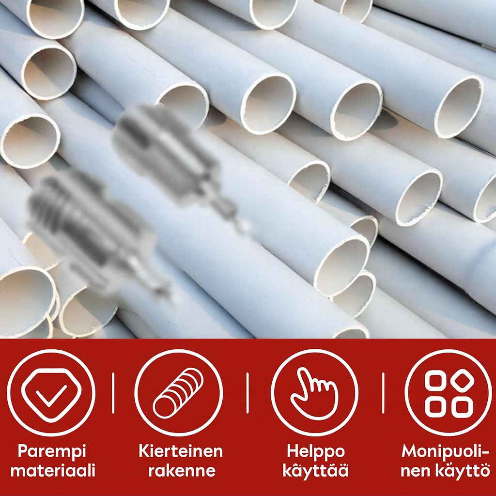 Sisä- ja ulkokierretappi PVC-putkille