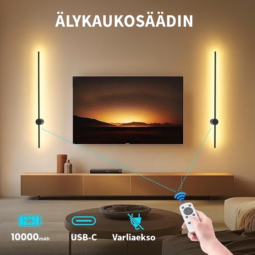 Langaton seinälamppu modernilla designilla