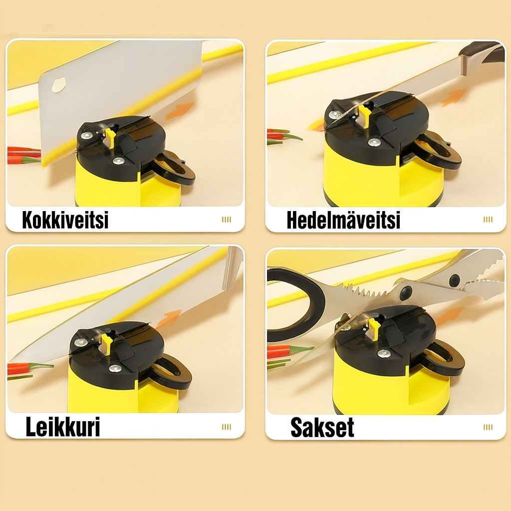 Mini-veitsenteroitin imukupilla – Kompakti ja turvallinen teroitus