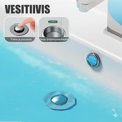 2-in-1 pesualtaan tulppa ja hiussihti