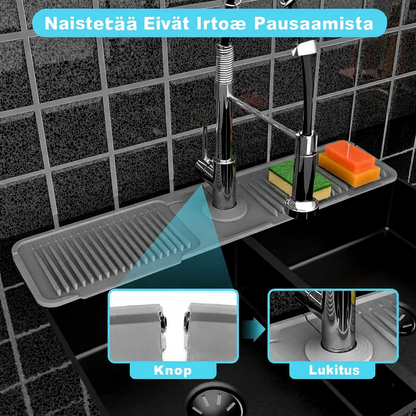 Taitettava roiskesuoja hanalle – Pitää työtason kuivana