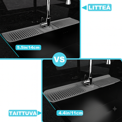 Taitettava roiskesuoja hanalle – Pitää työtason kuivana