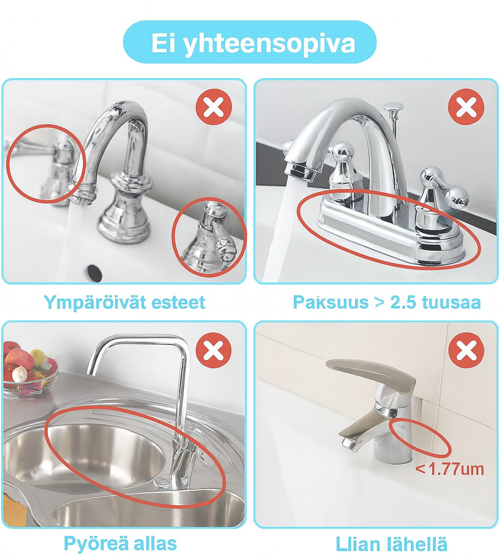 Taitettava roiskesuoja hanalle – Pitää työtason kuivana