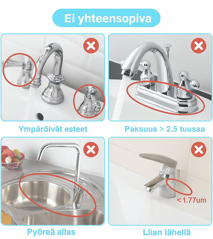 Taitettava roiskesuoja hanalle – Pitää työtason kuivana