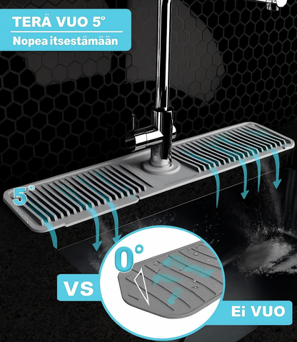 Taitettava roiskesuoja hanalle – Pitää työtason kuivana