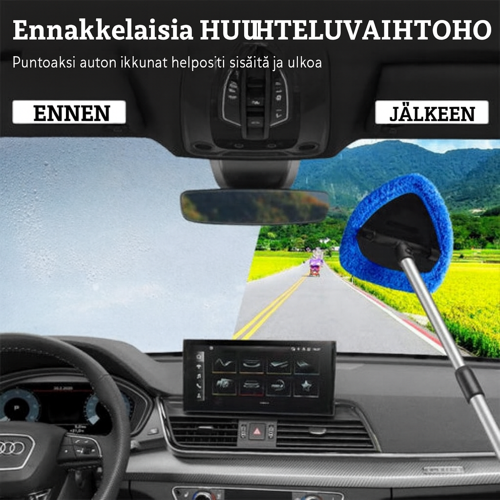 Auton ikkunanpesin – Teleskooppivarsi ja 180° kääntyvä pää