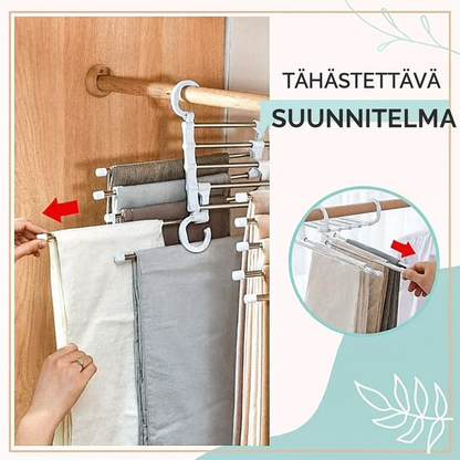 Monikäyttöinen housuteline – Järjestä vaatekaappisi helposti