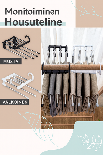 Monikäyttöinen housuteline – Järjestä vaatekaappisi helposti