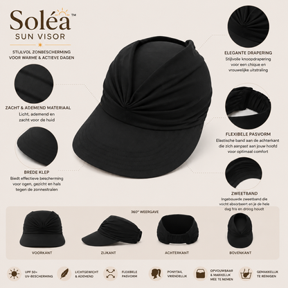 Soléa Luxe Zonnehoed Dames - UV-bescherming (UPF 50+) - Opvouwbaar - Ideaal voor Strand & Terras