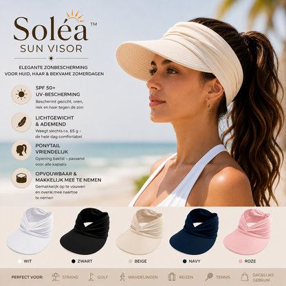 Soléa Luxe Zonnehoed Dames - UV-bescherming (UPF 50+) - Opvouwbaar - Ideaal voor Strand & Terras