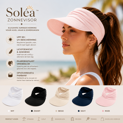 Soléa Luxe Zonnehoed Dames - UV-bescherming (UPF 50+) - Opvouwbaar - Ideaal voor Strand & Terras