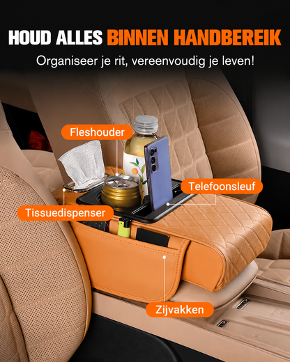 Multifunctionele Auto-armsteun – Universele Middenarmsteun met Opbergvak (PU-leer)