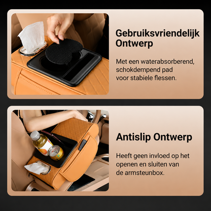 Multifunctionele Auto-armsteun – Universele Middenarmsteun met Opbergvak (PU-leer)